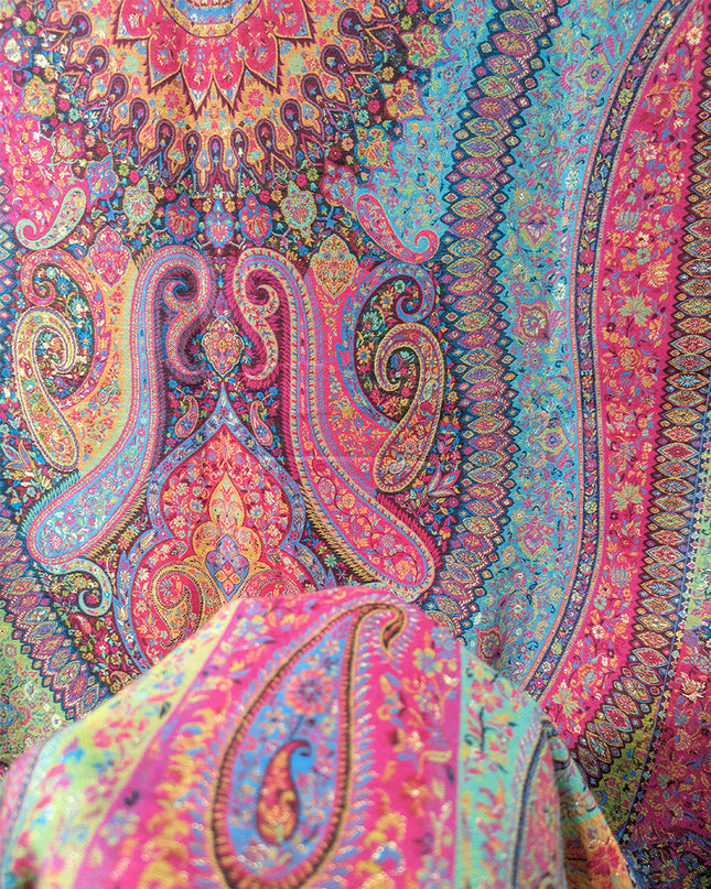 Handmade Pure Indian Kani Moonlight Shawl Jamawar Paisley Style Elegant Traditional Indian Wrap