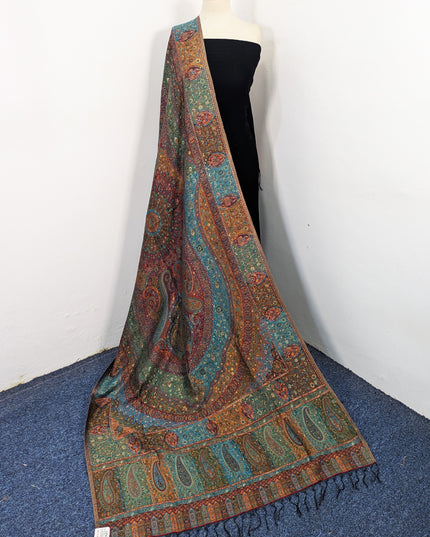Handmade Pure Indian Kani Moonlight Shawl Jamawar Paisley Style Elegant Traditional Indian Wrap