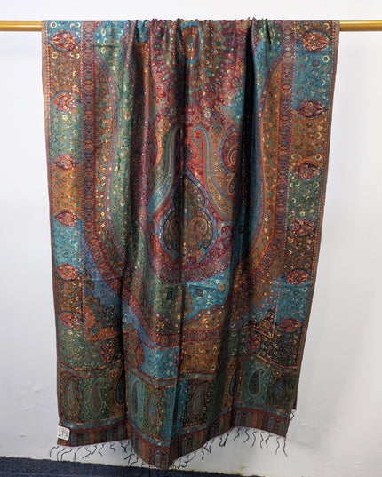 Handmade Pure Indian Kani Moonlight Shawl Jamawar Paisley Style Elegant Traditional Indian Wrap