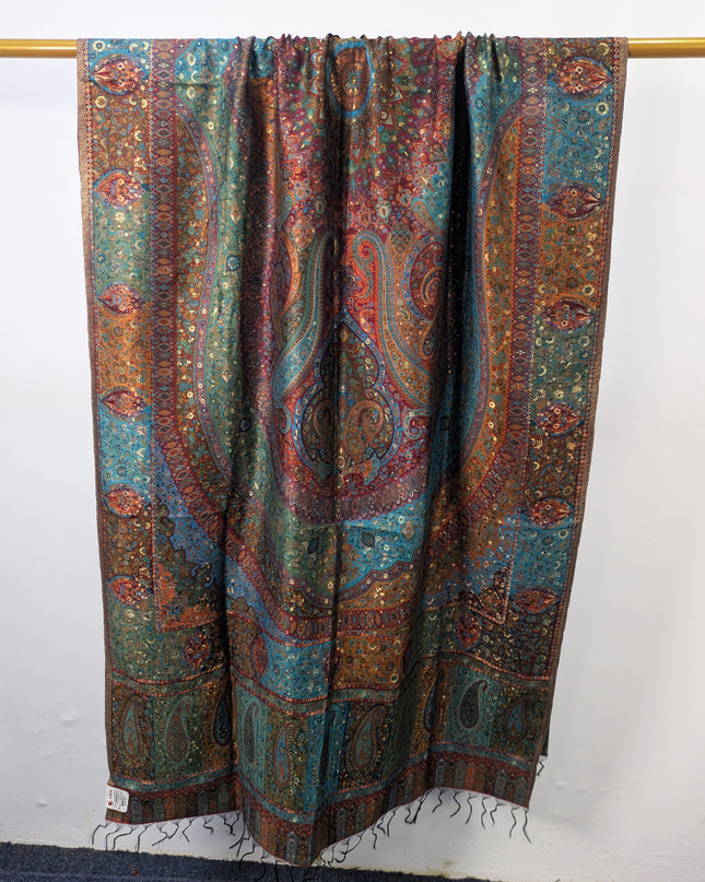 Handmade Pure Indian Kani Moonlight Shawl Jamawar Paisley Style Elegant Traditional Indian Wrap