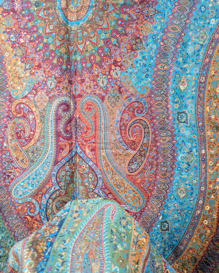 Handmade Pure Indian Kani Moonlight Shawl Jamawar Paisley Style Elegant Traditional Indian Wrap
