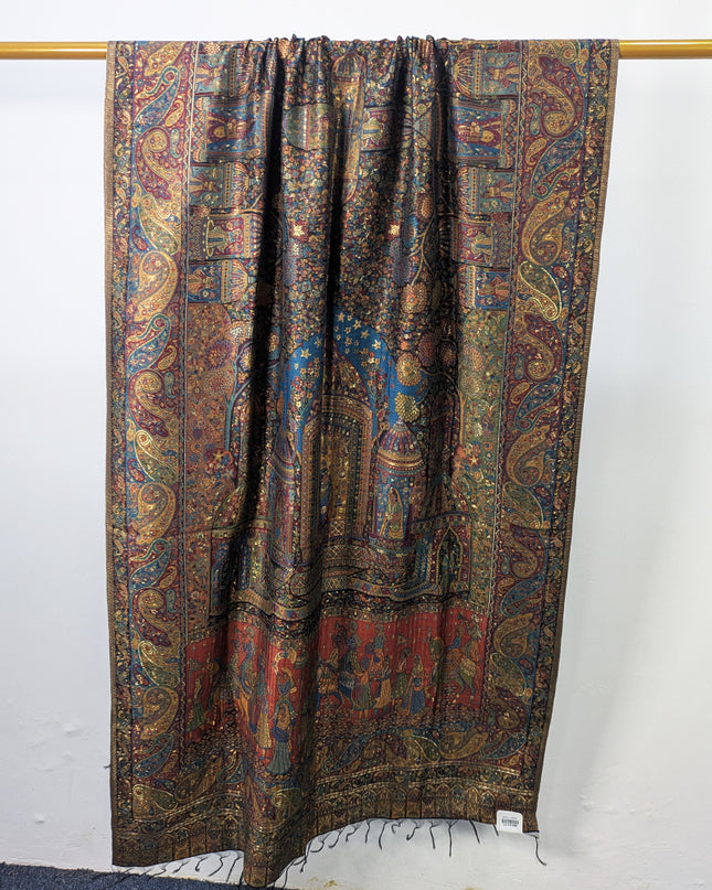 Luxury Pure Indian Mughal Darbar - Kani Moonlight Shawl