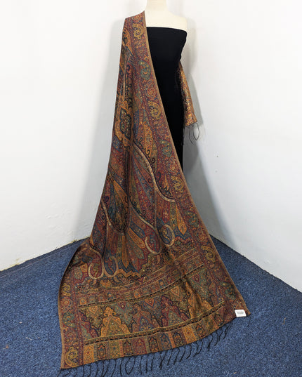 Luxury Pure Indian Moonlight Kani Silk Shawl (Ready To Wear)