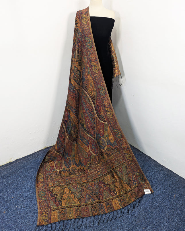 Luxury Pure Indian Moonlight Kani Silk Shawl (Ready To Wear)
