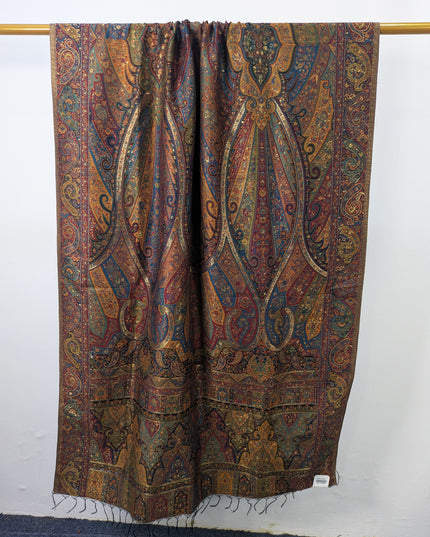 Luxury Pure Indian Moonlight Kani Silk Shawl (Ready To Wear)