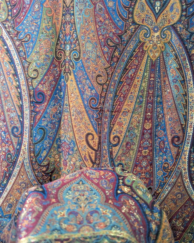 Luxury Pure Indian Moonlight Kani Silk Shawl (Ready To Wear)