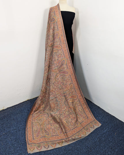 Pure Indian Moonlight Kani Silk Shawl (Ready To Wear)