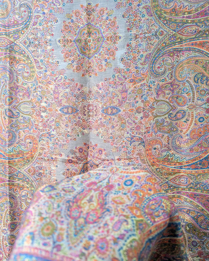 Pure Indian Moonlight Kani Silk Shawl (Ready To Wear)