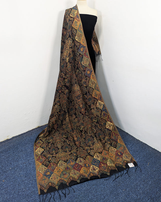 Fancy Pure Indian Diamond Mosaic Border Kani Moonlight Shawl