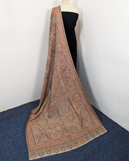Pure Indian Moonlight Kani Silk Shawl (Ready To Wear)