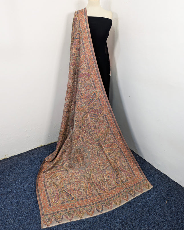Pure Indian Moonlight Kani Silk Shawl (Ready To Wear)