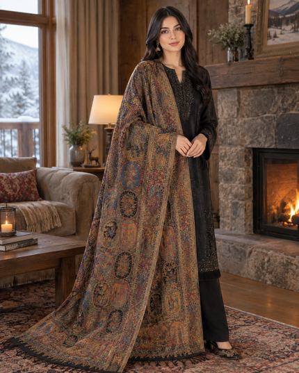 Premium Pure Indian Kani Moonlight Shawl (Ready To Wear)