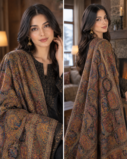 Premium Pure Indian Kani Moonlight Shawl (Ready To Wear)
