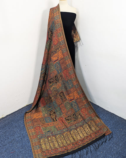 Mughal Mehrab Mina Kari - Pure Indian Kani Moonlight Shawl