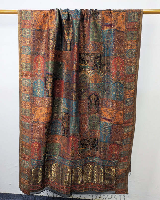 Mughal Mehrab Mina Kari - Pure Indian Kani Moonlight Shawl