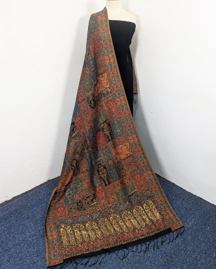 Mughal Mehrab Mina Kari - Pure Indian Kani Moonlight Shawl