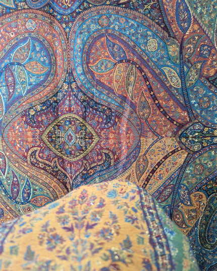 Premium Pure Indian Moonlight Kani Silk Shawl (Ready To Wear)