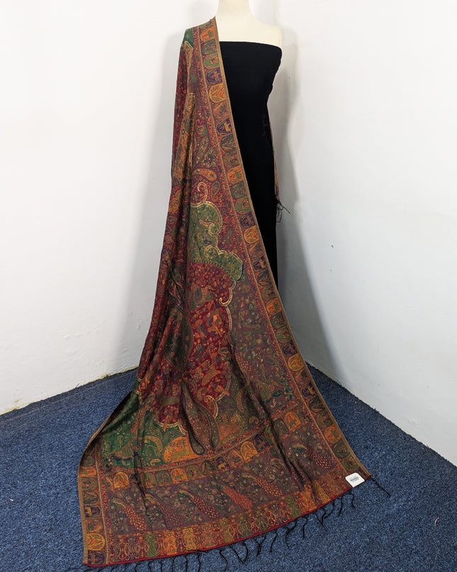 Exclusive Pure Indian Kani Moonlight Shawl - Twin Paisley Jaal