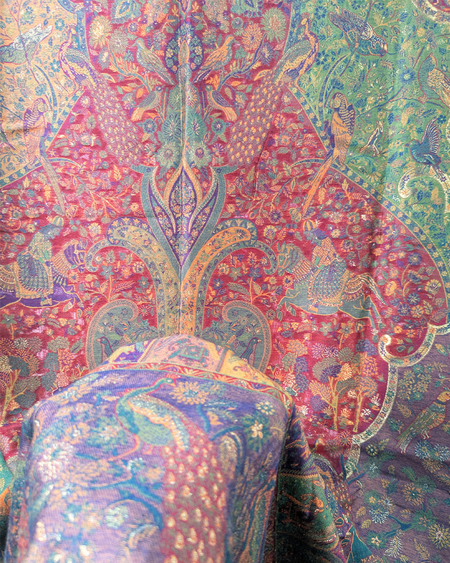 Exclusive Pure Indian Kani Moonlight Shawl - Twin Paisley Jaal