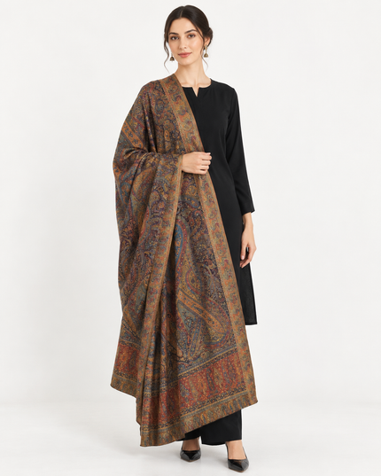 Exclusive Pure Indian Moonlight Kani Silk Shawl - Jamawar Paisley