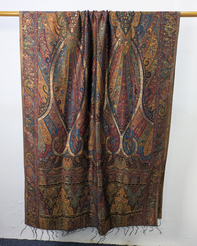 Luxury Pure Indian Moonlight Kani Silk Shawl (Ready To Wear)