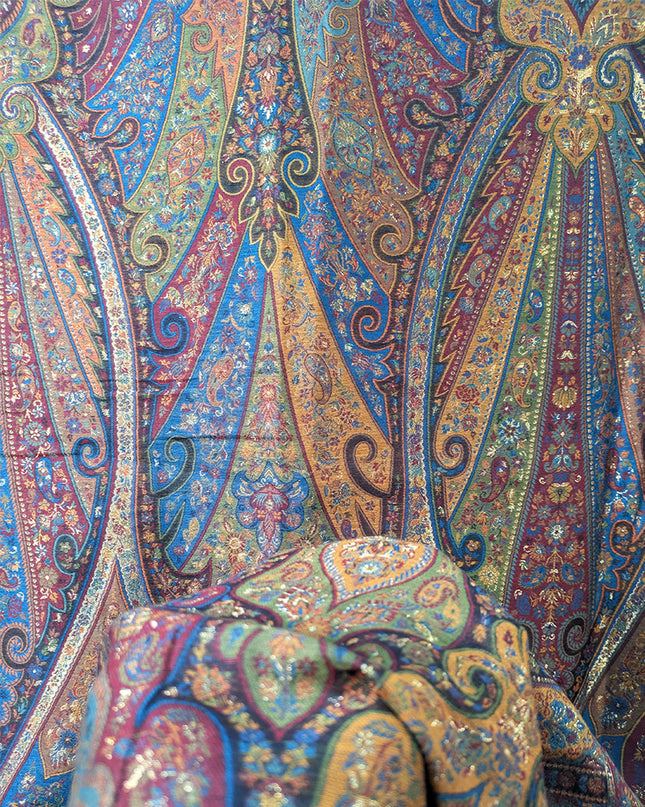 Luxury Pure Indian Moonlight Kani Silk Shawl (Ready To Wear)
