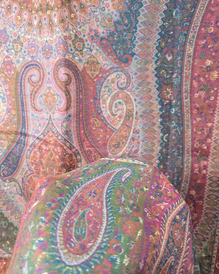 Luxury Pure Indian Kani Moonlight Shawl - Jamawar Paisley Style