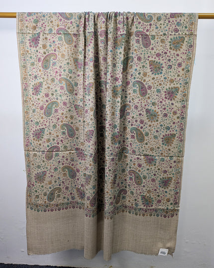 Premium Wool with Handmade Multicolor Sui Embroidered Work Shawl