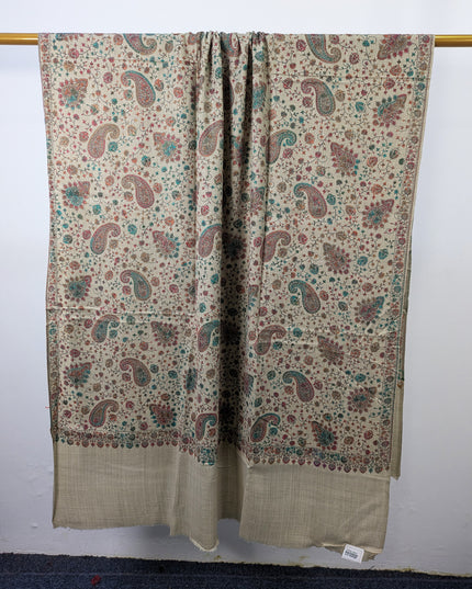 Premium Wool with Handmade Multicolor Sui Embroidered Work Shawl