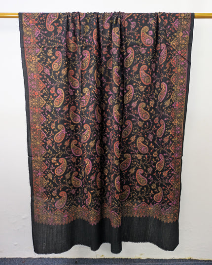 Premium Wool with Handmade Multicolor Sui Embroidered Work Shawl