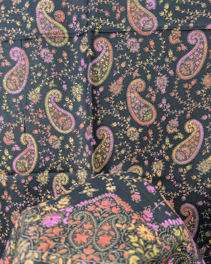 Premium Wool with Handmade Multicolor Sui Embroidered Work Shawl