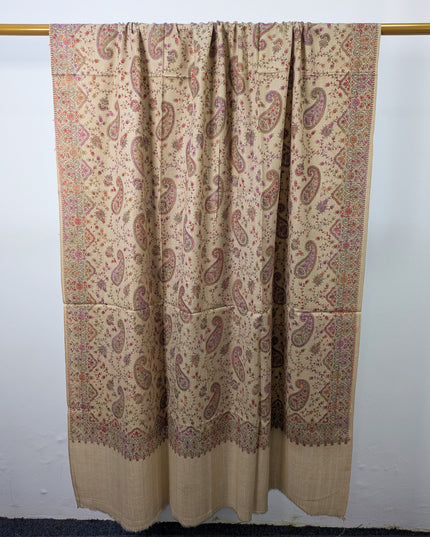 Premium Wool with Handmade Multicolor Sui Embroidered Work Shawl