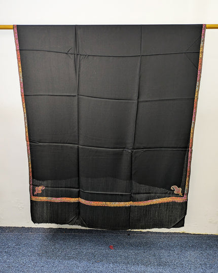Wool Pashmina with Handmade Kashmiri Sui 4 Side Border Work Shawl