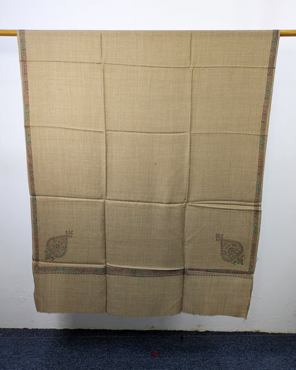 Wool Pashmina with Handmade Kashmiri Sui 4 Side Border Work Shawl
