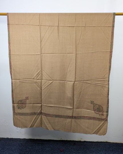 Wool Pashmina with Handmade Kashmiri Sui 4 Side Border Work Shawl