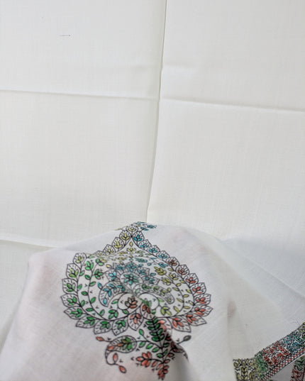 Wool Pashmina with Handmade Kashmiri Sui 4 Side Border Work Shawl