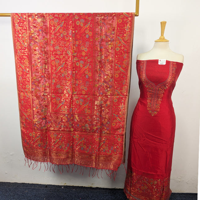Luxury Pure Indian Kani Silk with Moonlight Work 3Pc Unstitched