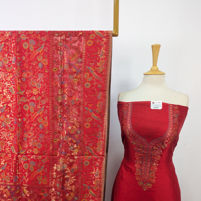 Luxury Pure Indian Kani Silk with Moonlight Work 3Pc Unstitched