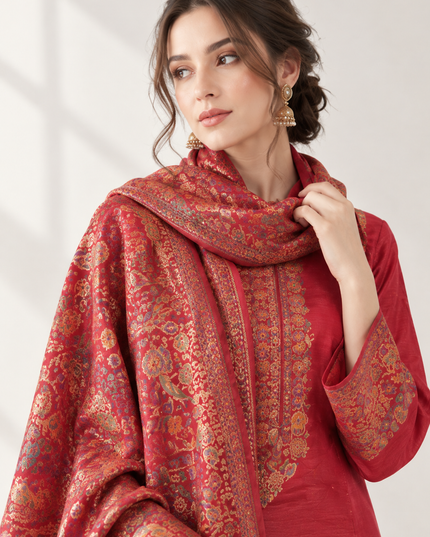 Luxury Pure Indian Kani Silk with Moonlight Work 3Pc Unstitched