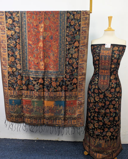 Premium Pure Indian Kani Silk with Zari Work 3Pc Unstitched