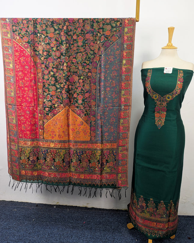 Exclusive Pure Indian Kani Silk with Zari Work 3Pc Unstitched