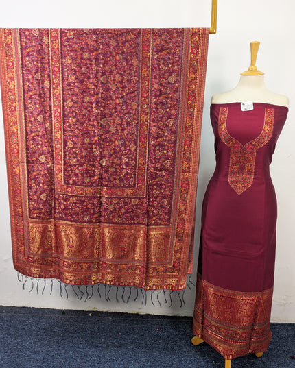 Luxury Pure Indian Kani Silk with Moonlight Work 3Pc Unstitched