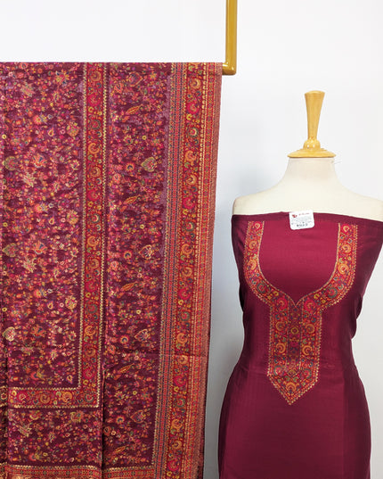 Luxury Pure Indian Kani Silk with Moonlight Work 3Pc Unstitched