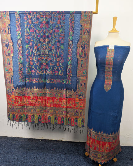 Pure Indian Kani Silk with Zari Work 3Pc Unstitched