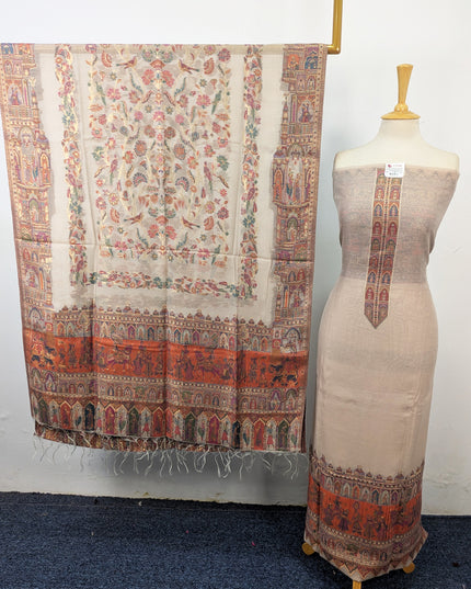 Premium Pure Indian Kani Silk with Moonlight Work 3Pc Unstitched