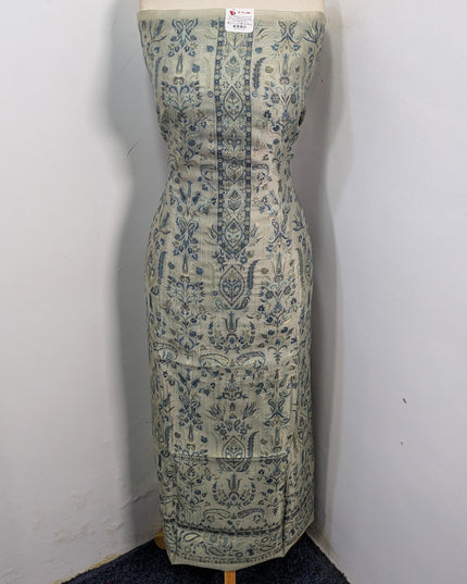 Exquisite Pure Indian Kani Silk with Zari Work 3Pc Unstitched