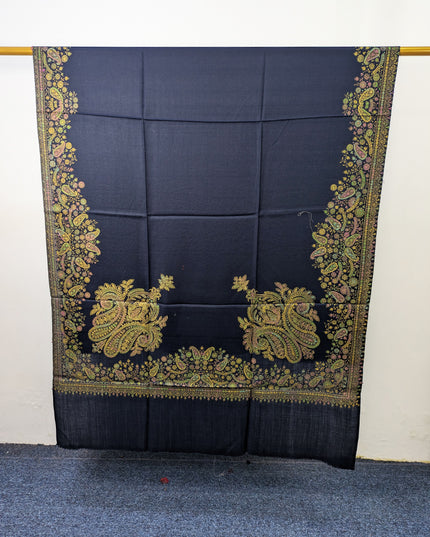 Handmade Kashmiri Sui Heavy Border Work Wool Pashmina Shawl