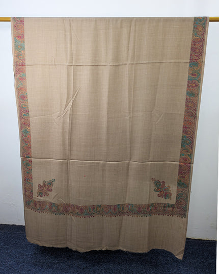 Wool Pashmina with Handmade Kashmiri Sui Heavy Border Work Shawl