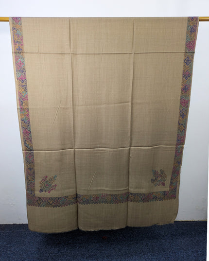 Wool Pashmina with Handmade Kashmiri Sui Heavy Border Work Shawl