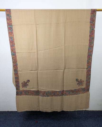 Wool Pashmina with Handmade Kashmiri Sui Heavy Border Work Shawl